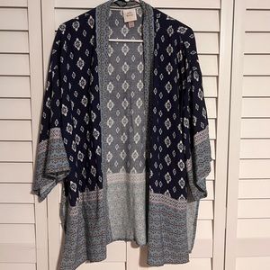 Knox Rose Block Print Kimono Cardigan, EUC - XS/S